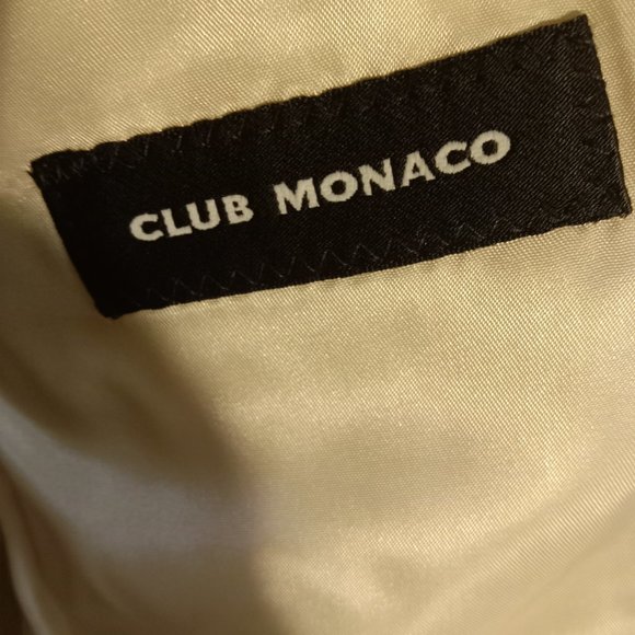 Club Monaco Men's Notch Lapel 2 Button Single Breasted Blazer Jacket Brown - Picture 7 of 7